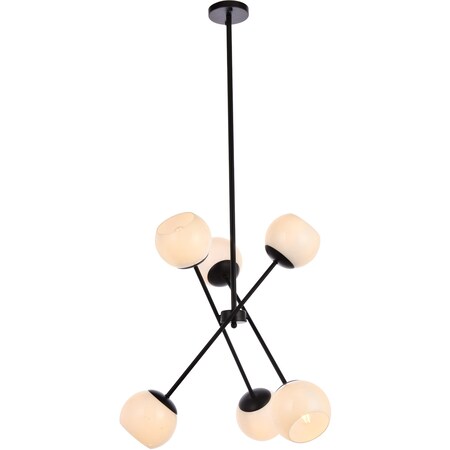 Axl 24 Inch Pendant In Black With White Shade